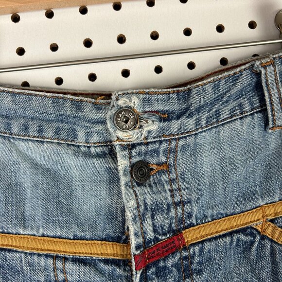 Girbaud 90s Hip Hop Baggy Jorts Size 36 Denim Wide Leg Distressed Skater Light - Picture 7 of 9